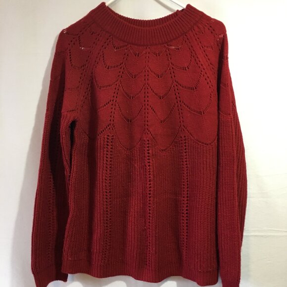 Women's Crewneck Long Sleeve Knit Sweater - Picture 1 of 5